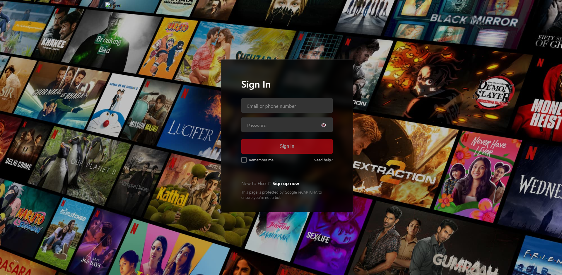 Flixxit (Movie streaming) - Project Screenshot